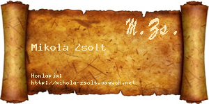 Mikola Zsolt névjegykártya